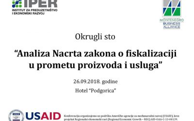 Okrugli sto – “Analiza Nacrta zakona o fiskalizaciji  u prometu proizvoda i usluga”