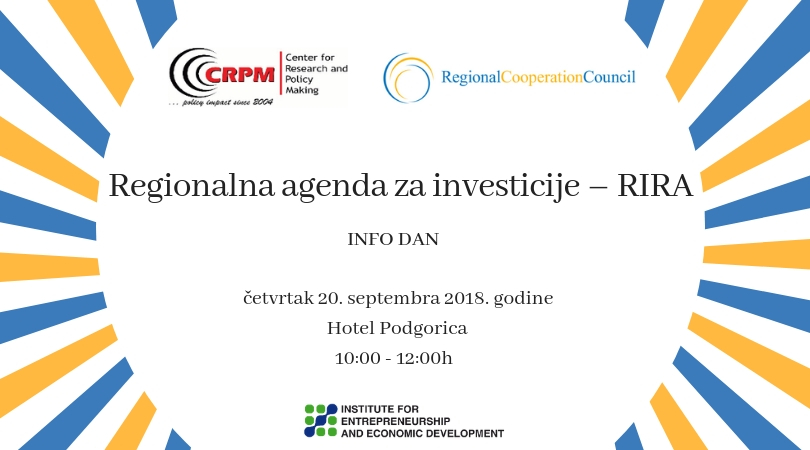 Info dan – Regionalna agenda za investicije (RIRA)