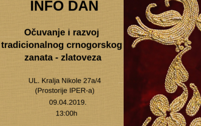 INFO DAN – Očuvanje i razvoj tradicionalnog crnogorskog zanata – zlatoveza