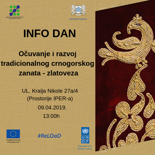 INFO DAN – Očuvanje i razvoj tradicionalnog crnogorskog zanata – zlatoveza