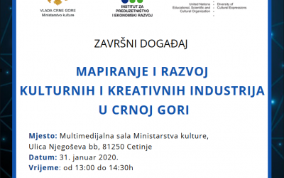 Završni događaj projekta „Razvoj kulturnih i kreativnih industrija kao dio održivog ekonomskog sektora u Crnoj Gori“